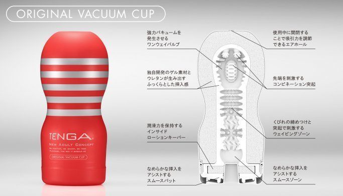 Tenga - Original Vacuum Cup Regular - Red (Renewal)