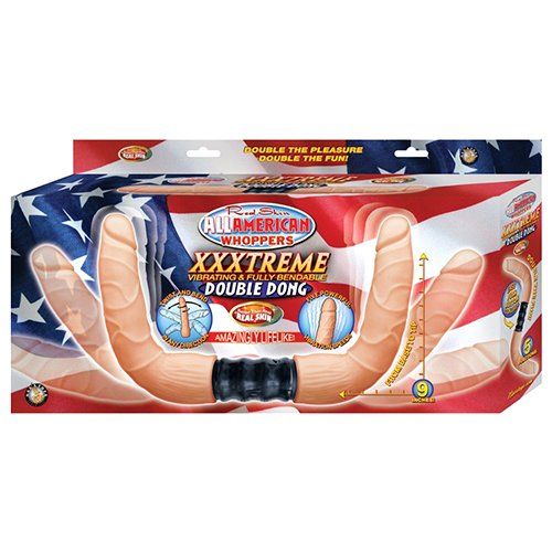 Nasstoys - All American Whoppers Xzzxtreme Vibrating & Fully Bendable Double Dong - Flesh photo