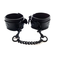 Rouge - Leather Ankle Cuffs - Total Black  photo