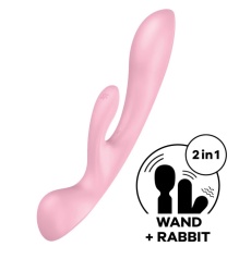 Satisfyer - 三重刺激兔子震动棒 - 粉红色 照片