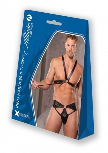 Allure - Ring Harness & Thong - Black - S/M photo