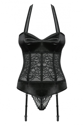 Obsessive - Ailay Corset & Thong - Black - S/M photo