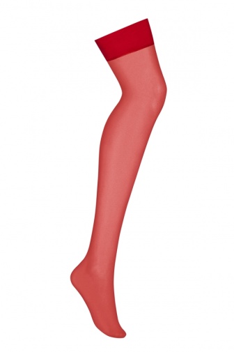 Obsessive - S800 Stockings - Red - L/XL photo