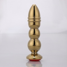 MT - Anal Plug 139x35mm - Golden/Red photo