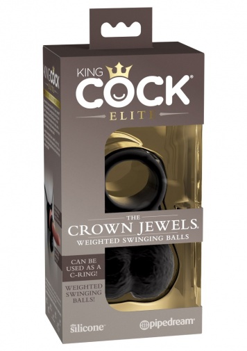 King Cock - Crown Jewels Weighted Balls - Black photo
