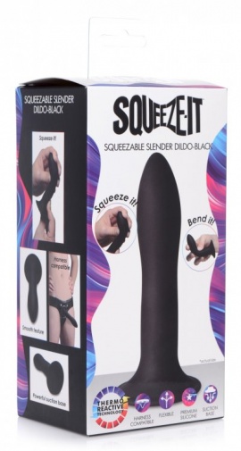Squeeze-It - Slender Dildo - Black photo