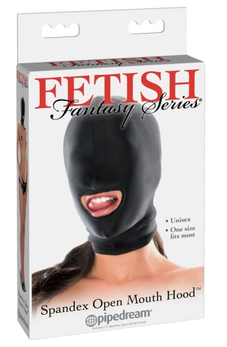 Fetish Fantasy - Spandex Open Mouth Hood - Black photo