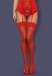 Obsessive - S800 Stockings - Red - L/XL photo-5