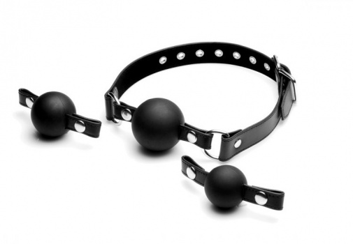 Strict - Interchangeable Silicone Ball Gag Set - Black photo