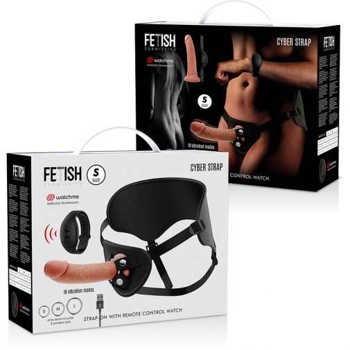 Fetish Submissive - Cyber Strap Harness w Dildo & Watchme S photo