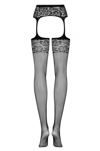 Obsessive - S500 Garter Stockings - Black - S/M/L photo