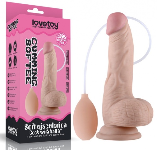 Lovetoy - Soft Ejaculation Cock With Ball 8"- Flesh photo