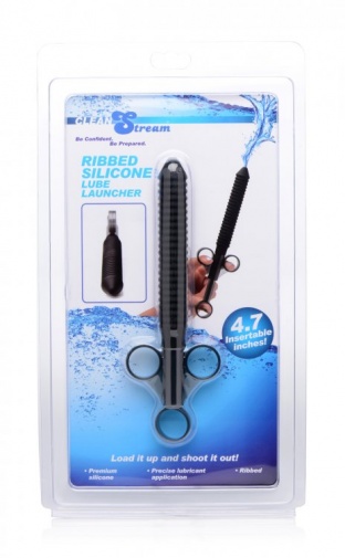 CleanStream - Ribbed Silicone Lube Launcher - Black photo