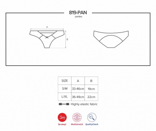 Obsessive - 819-PAN-1 Panties - Black - L/XL photo