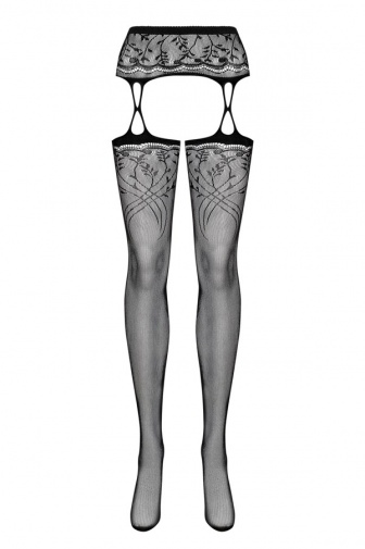 Obsessive - S206 Garter Stockings - Black - S/M/L photo