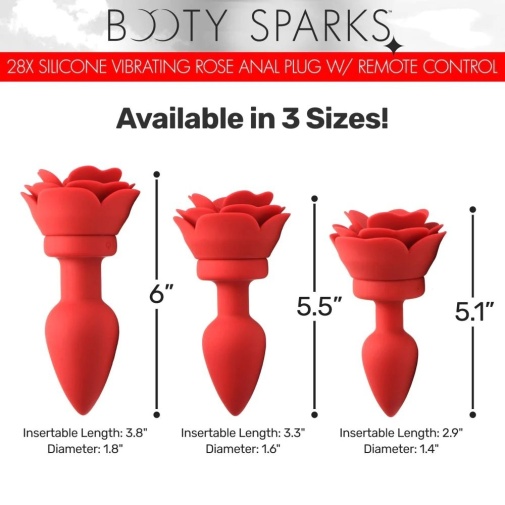 Booty Sparks - 28X Rose Vibro Anal Plug L - Red photo