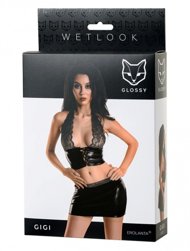 Glossy - Gigi Wetlook Set - Black - M photo