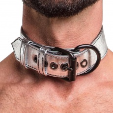 Lovetoy - Metallic Collar w Leash - Silver photo