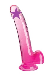 King Cock - 9" Clear Cock w Balls - Pink photo
