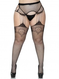 Leg Avenue - Duchess Garter Stockings - Black - Plus Size photo