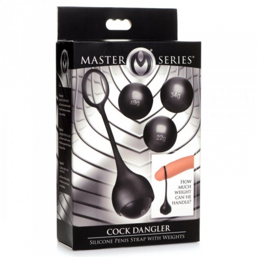 Master Series - Cock Dangler Penis Strap w Weights - Black photo