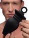 Master Series - Plunged Hollow Silicone Butt Plug with Insert - Black photo-4