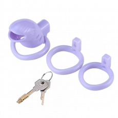 MT - Plastic Chastity Cage w Magic Lock - Purple photo