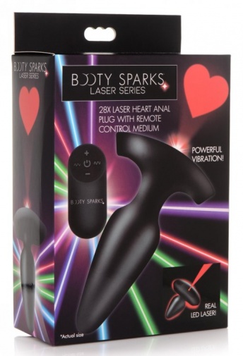 Booty Sparks - Heart 鐳射光後庭塞中碼 - 黑色 照片