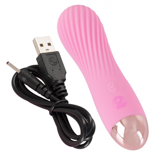 Cuties - Grooved Mini Vibrator - Pink photo