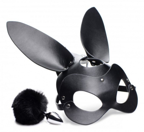 Tailz - Bunny Tail Anal Plug & Mask Set - Black photo