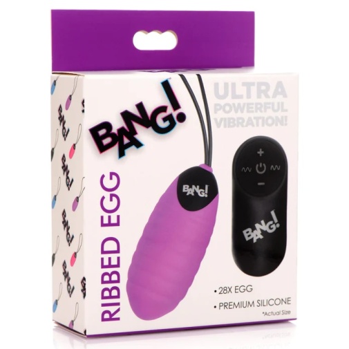 Bang! - 28X Ribbed Vibro Egg - Purple photo