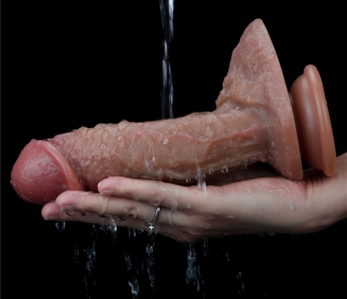 Lovetoy - 7.5'' Dual Layered Platinum Silicone Cock photo