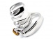 FAAK - Chastity Cage 14 w Curved Ring 45mm - Silver photo-5
