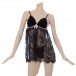 Costume Garden - GB-359 Lace Negligee with Panties - Black photo-3