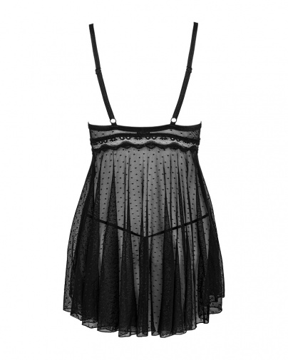 Obsessive - Marrbel 連衣裙和丁字褲 - 黑色 - 細碼/中碼 照片
