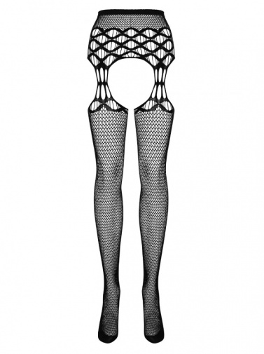 Obsessive - S816 吊袜带连网袜 - 黑色 -  XL/XXL 照片