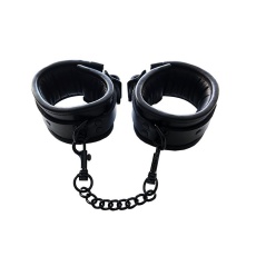 Rouge - Leather Padded Ankle Cuffs - Total Black  photo