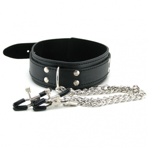 Sportsheets - Collar with Nipple Clamps - Black photo