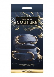 NS Novelties - Bondage Couture Wrist Cuffs - Black photo