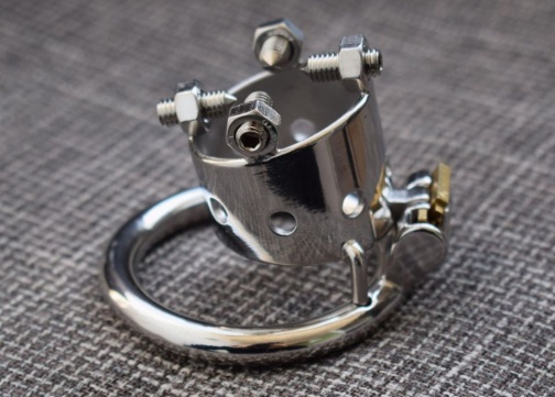 FAAK - 4 Bolts Chastity Cage 45mm - Silver photo