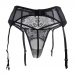 Ohyeah - Lace Garter Belt w Panties - Black - XL photo-9