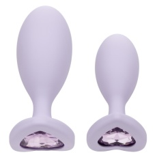 CEN - First Time 心形水晶 後庭塞 2件套裝 - 紫色 照片