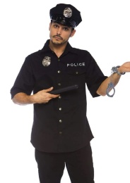 Leg Avenue - 男士警察4件套裝 - 黑色 - 加大碼 照片