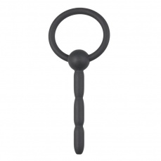 Sinner Gear - Ribbed Hollow Silicone Penis Plug - Black photo