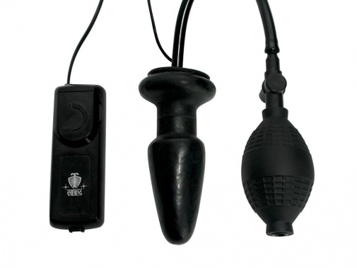 Trinity Vibes - Vibro Inflatable Anal Plug - Black photo