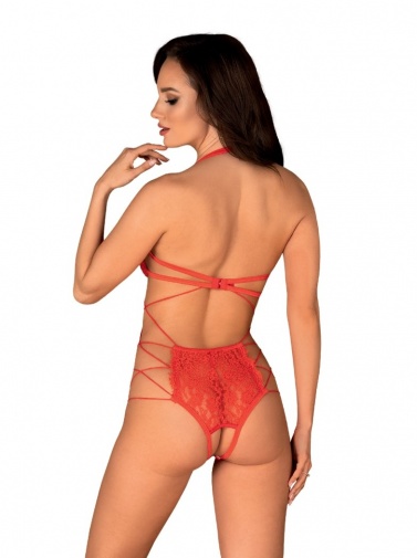 Obsessive - Rediosa Crotchless Teddy - Red - L/XL photo