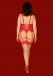 Obsessive - Blossmina Corset & Thong - Red - 4XL/5XL photo-4