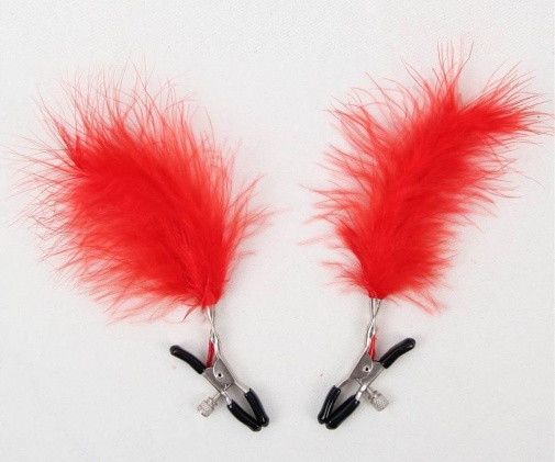 Ohyeah - Feather Nipple Clips - Red photo