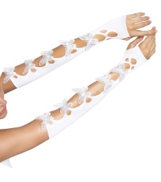 Leg Avenue - Butterfly Cut Out Gloves - White photo