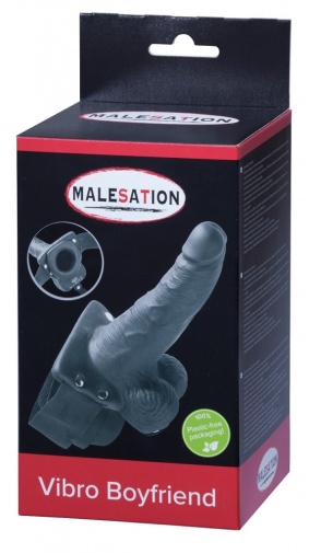 Malesation - Vibro Boyfriend Hollow Strap-On - Black photo